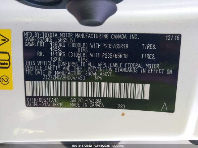 2T2ZZMCA9HC047453 Lexus RX 350