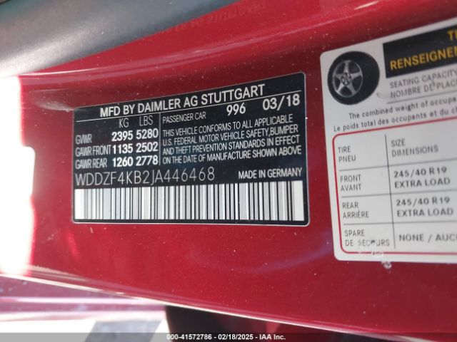 WDDZF4KB2JA446468 Mercedes-Benz E 300 4matic
