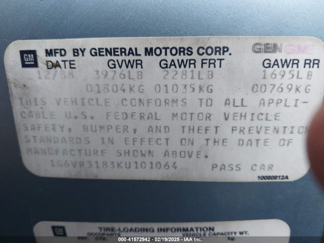 1989 CADILLAC ALLANTE 1G6VR3183KU101064 Photo 8