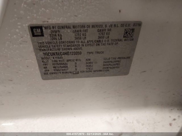 3GCUKSEC4HG120059 Chevrolet Silverado 1500 2lz