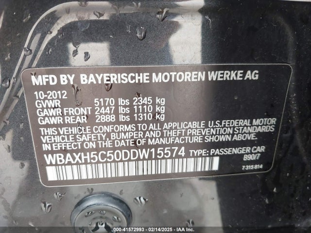 41572993 :رقم المزاد ، WBAXH5C50DDW15574 vin ، 2013 Bmw 528i Xdrive مزاد بيع
