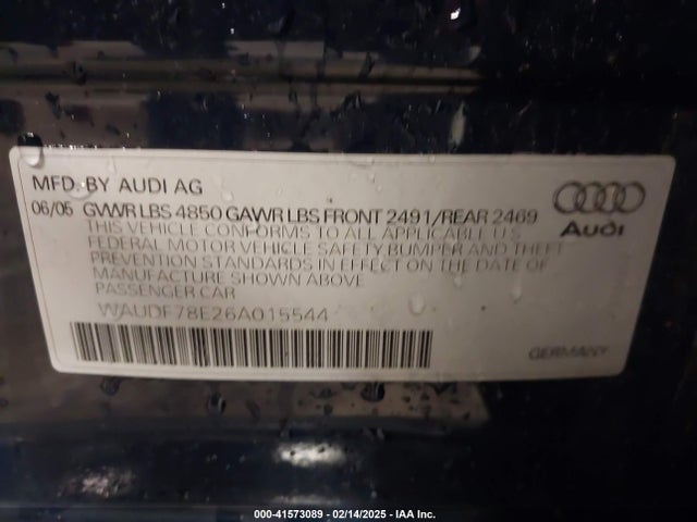 2006 AUDI A4 WAUDF78E26A015544 Photo 8