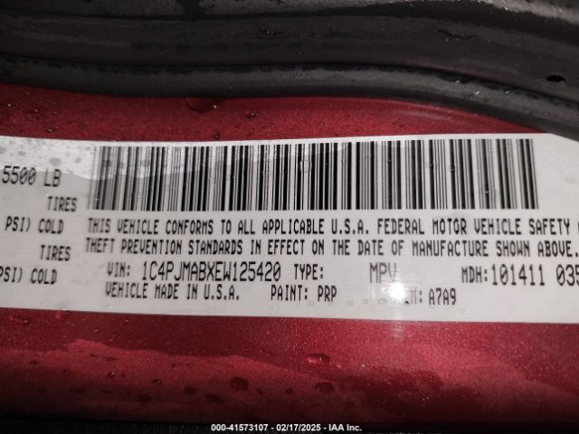1C4PJMABXEW125420 Jeep Cherokee Sport