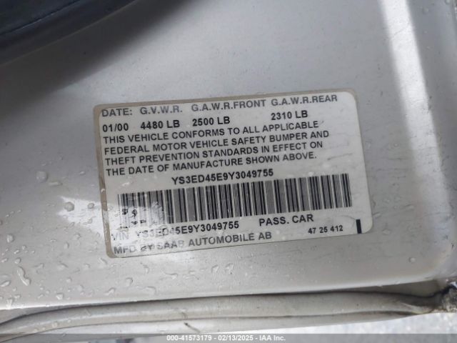 2000 SAAB 9-5 YS3ED45E9Y3049755 Photo 8