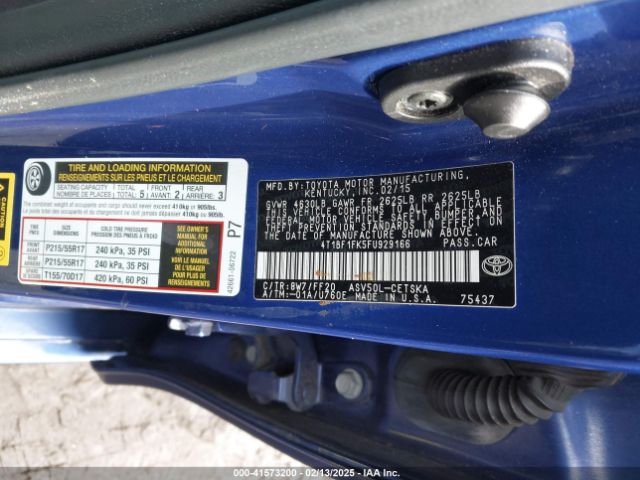 4T1BF1FK5FU929166 Toyota CAMRY SE