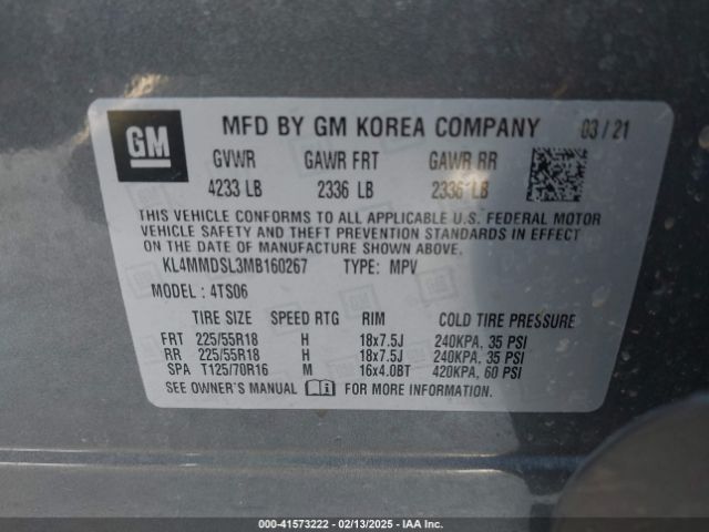 KL4MMDSL3MB160267 Buick Encore Gx Fwd Select