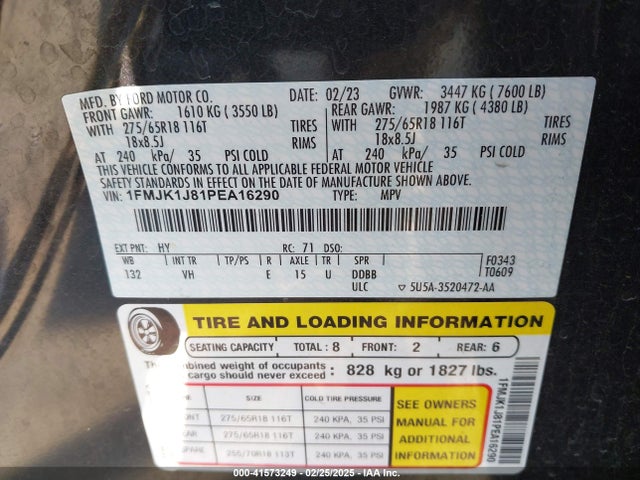 Ford Expedition Xlt Max 2023 1FMJK1J81PEA16290 Image 9