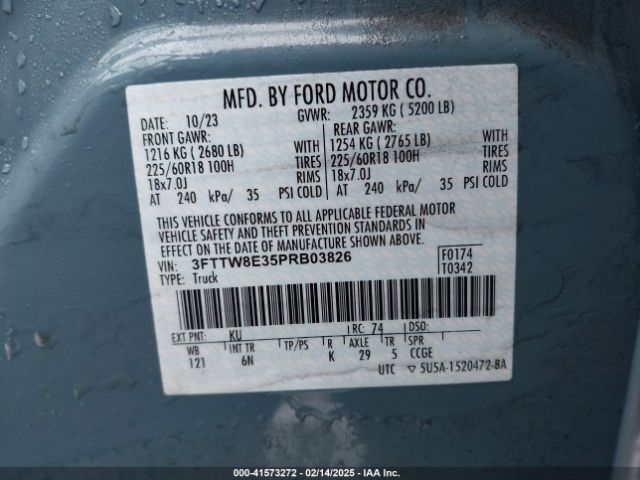 3FTTW8E35PRB03826 Ford Maverick Lariat