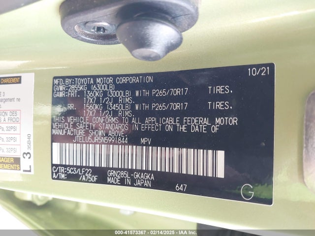 JTELU5JR5N5991844 Toyota 4runner Trd Pro