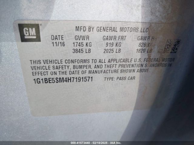 1G1BE5SM4H7191571 Chevrolet Cruze Lt Auto