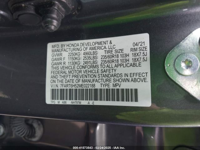 7FART6H52ME022188 Honda Cr-v Hybrid Ex