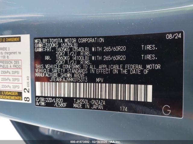 2024 TOYOTA LAND CRUISER JTEABFAJ9RK015313 Photo 8
