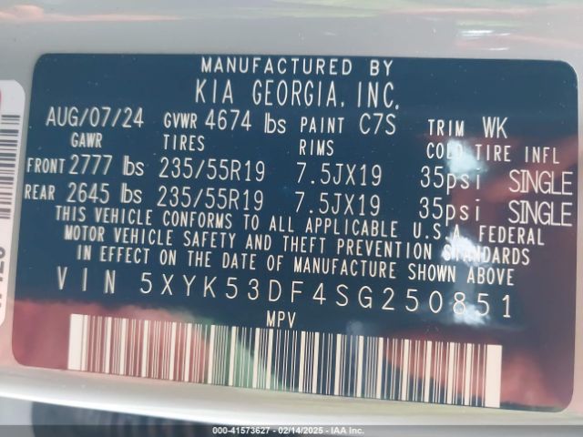 5XYK53DF4SG250851 KIA Sportage Sx-prestige