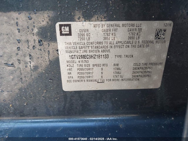 GMC Sierra 1500 Sle 2017 1GTV2MEC9HZ181133 Image 9
