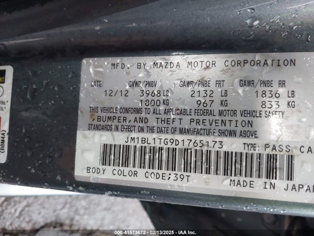 Продажа на аукционе авто 2013 Mazda Mazda3 I Sv, vin: JM1BL1TG9D1765173, номер лота: 41573672