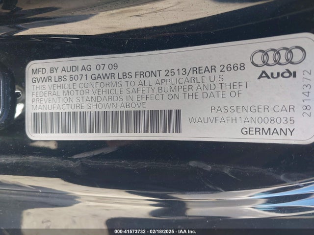 2010 AUDI A5 WAUVFAFH1AN008035 Photo 8