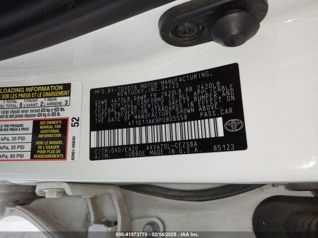 4T1G11AK9PU805558 Toyota CAMRY SE