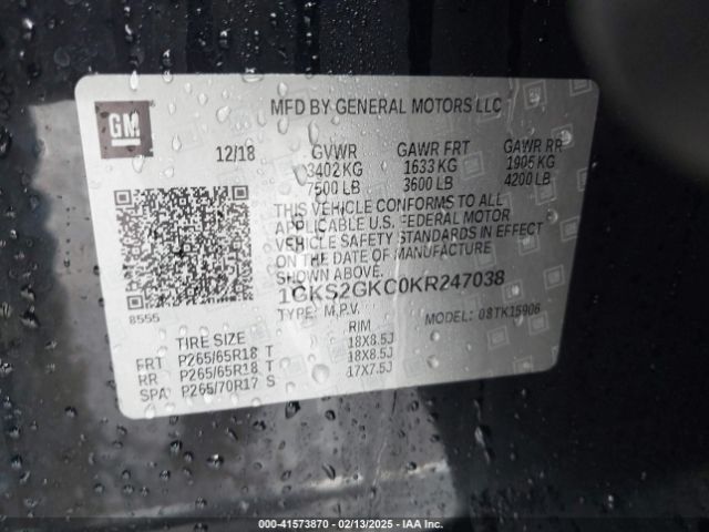 1GKS2GKC0KR247038 GMC Yukon Xl Slt