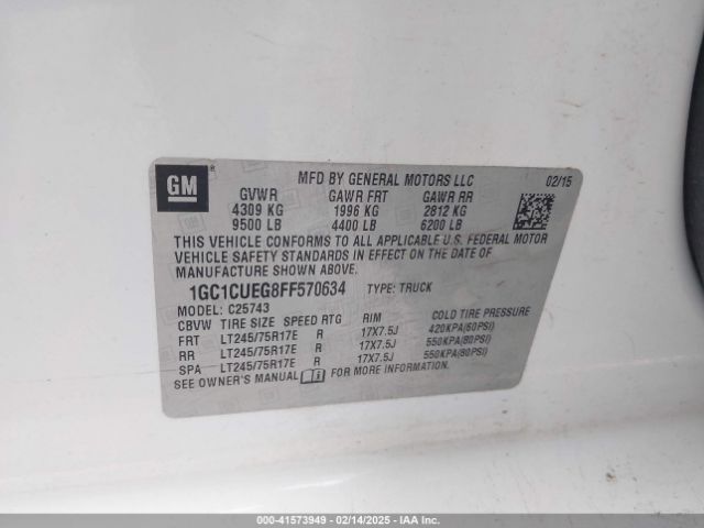 1GC1CUEG8FF570634 Chevrolet Silverado 2500hd Wt