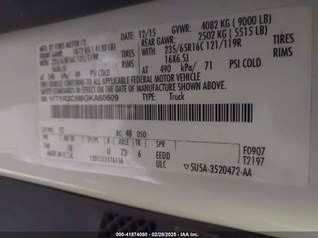 2016 FORD TRANSIT-250 1FTYR2CM8GKA60609 Photo 8