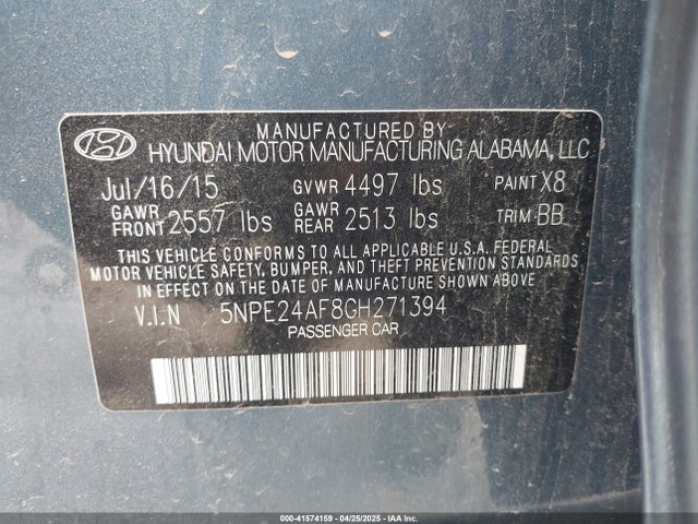 Hyundai SONATA SE 2016 5NPE24AF8GH271394 Image 9