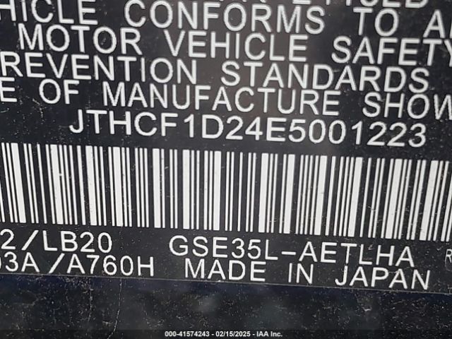 JTHCF1D24E5001223 Lexus IS 250