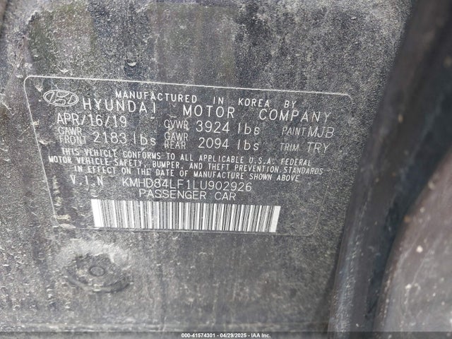 KMHD84LF1LU902926 Hyundai Elantra Value Edition