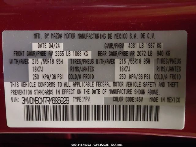 3MVDMBCM7RM685929 Mazda Cx-30 2.5 S Preferred Package