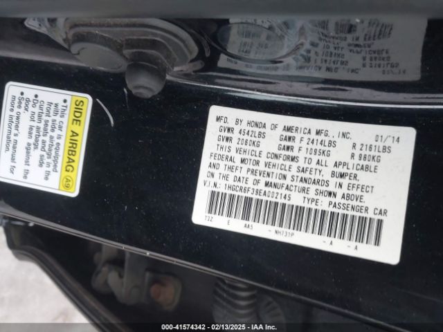 1HGCR6F39EA002145 Honda ACCORD HYBRID