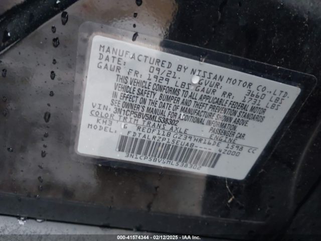 3N1CP5BV5ML538302 Nissan Kicks S Xtronic Cvt