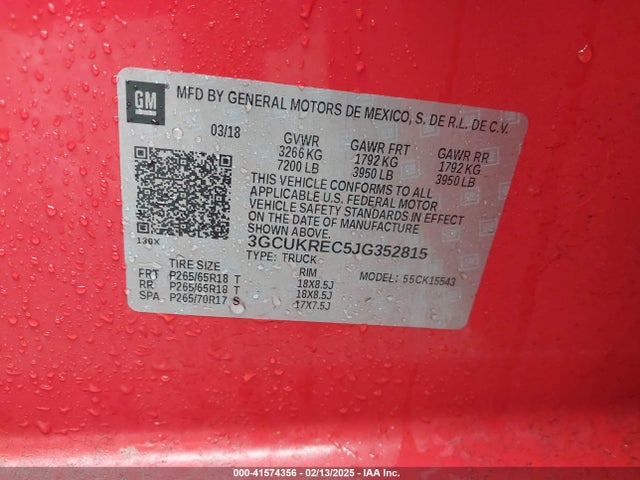 Chevrolet Silverado 1500 2lt 2018 3GCUKREC5JG352815 Image 9