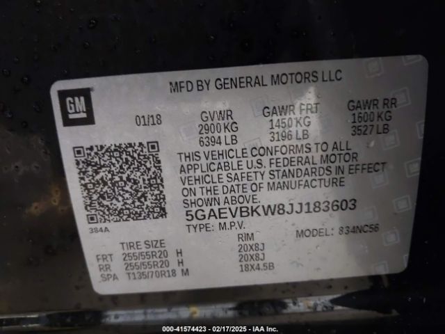 5GAEVBKW8JJ183603 Buick Enclave Premium