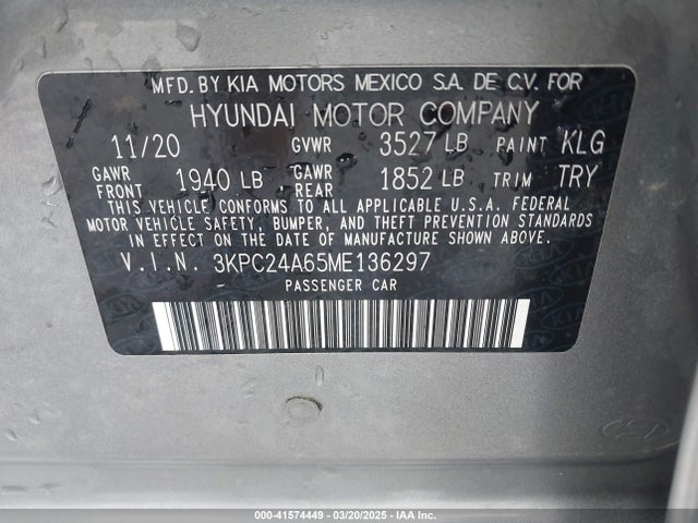 3KPC24A65ME136297 Hyundai ACCENT SE