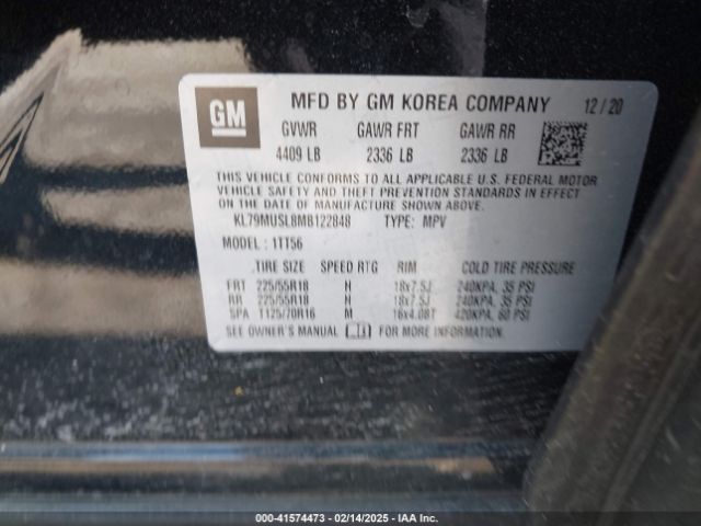 KL79MUSL8MB122848 Chevrolet Trailblazer Awd Rs