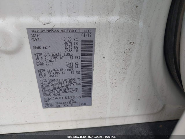 Nissan Rogue Sl 2015 5N1AT2MV7FC817918 Image 9