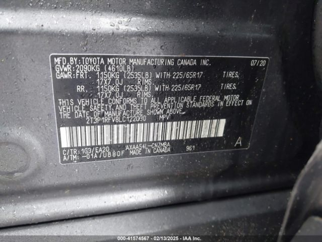 2020 TOYOTA RAV4 2T3P1RFV8LC122030 Photo 8