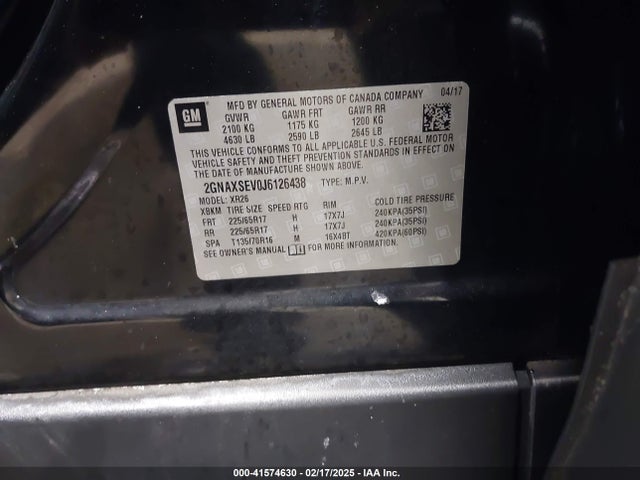Chevrolet EQUINOX LT 2018 2GNAXSEV0J6126438 Image 9