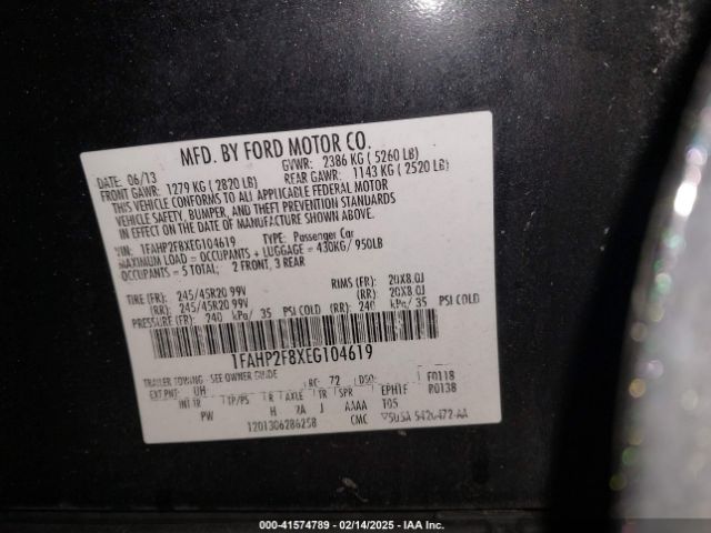 1FAHP2F8XEG104619 Ford Taurus Limited