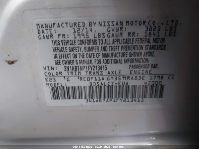 3N1AB7AP1FY213415 Nissan SENTRA S