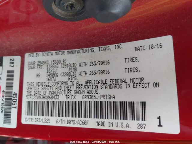 5TFCZ5AN3HX060433 Toyota Tacoma Trd Pro