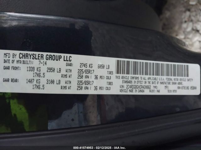 2C4RDGBGXER420862 Dodge Grand Caravan Se 30th Anniversary