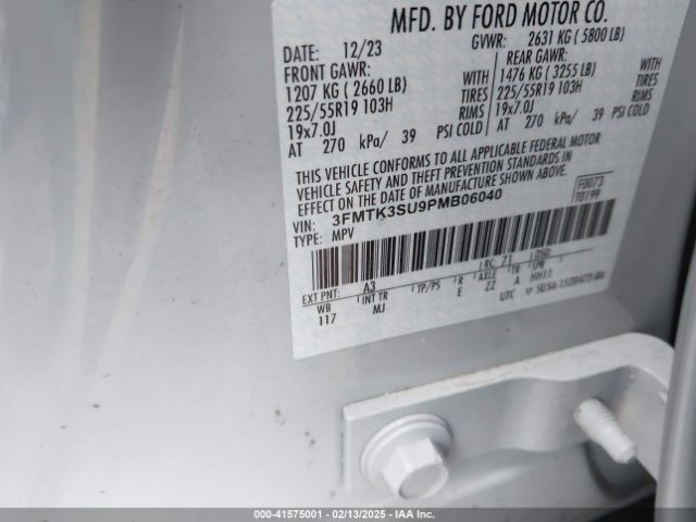 3FMTK3SU9PMB06040 Ford Mustang Mach-e Premium