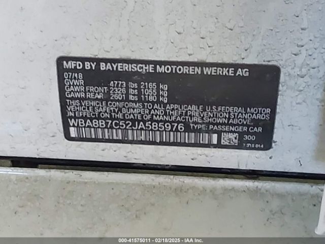 WBA8B7C52JA585976 BMW 340i Xdrive