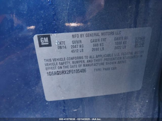 1G6AG5RX2F0105406 Cadillac Ats Standard