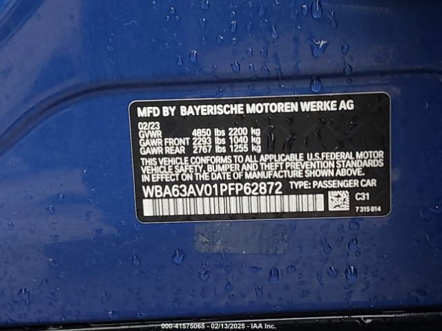 WBA63AV01PFP62872 BMW 430i Gran Coupe