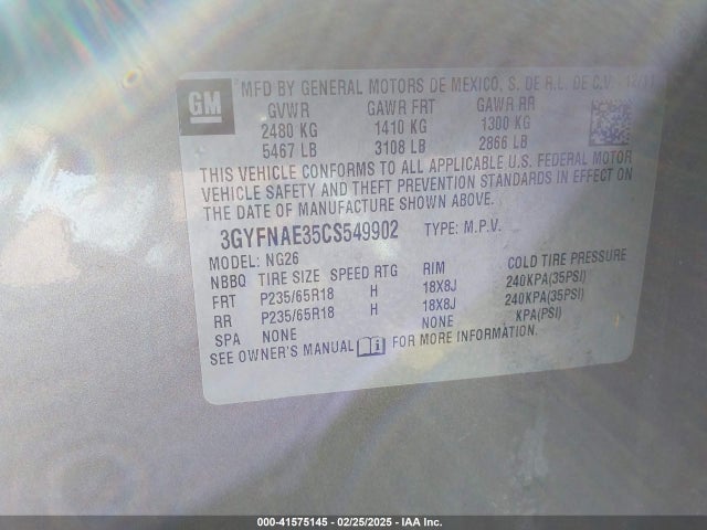 2012 CADILLAC SRX 3GYFNAE35CS549902 Photo 8