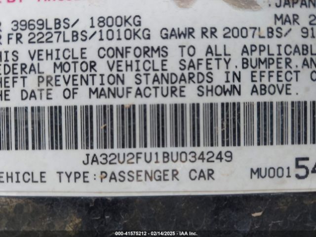 2011 MITSUBISHI LANCER JA32U2FU1BU034249 Photo 8