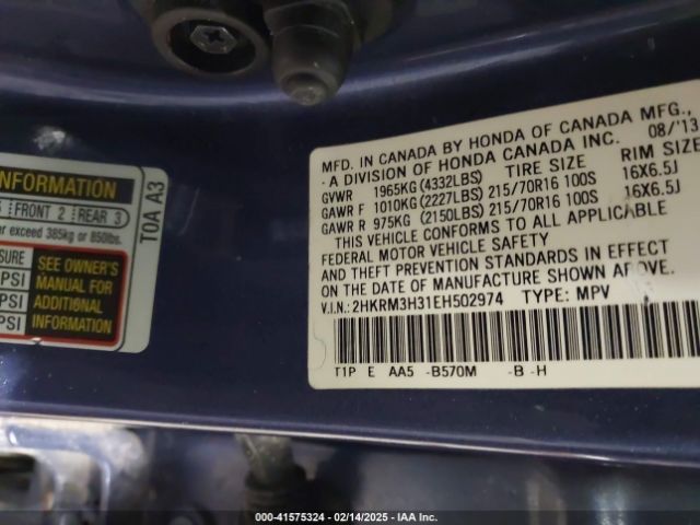 2HKRM3H31EH502974 Honda CR-V LX