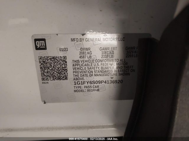 1G1FY6S09P4136920 Chevrolet Bolt Euv Fwd Lt