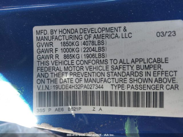 19UDE4H32PA027344 Acura Integra A-spec